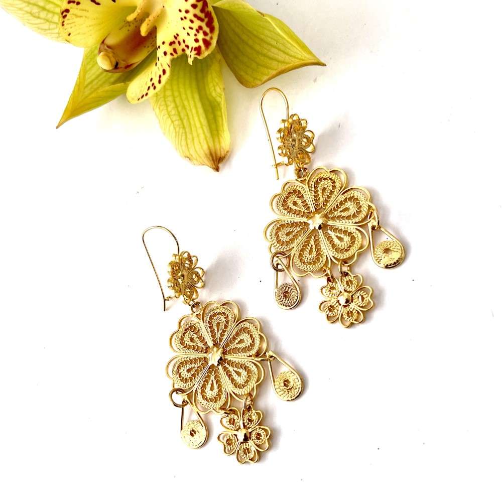 Aretes Margarita Y Flor Medianos Albor Arte Mx