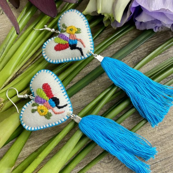 Aretes Bordado de Tenango Abeja