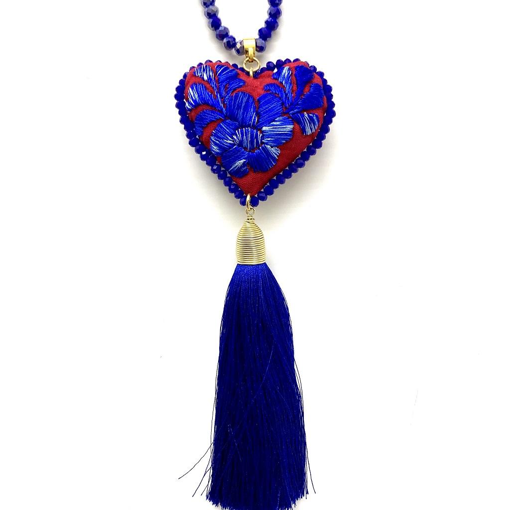 Collar Azul bordado San Antonino