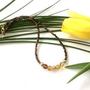 Collar ámbar y piedra natural