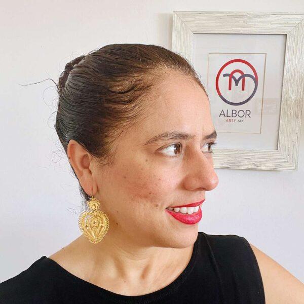 Aretes filigrana corazón medianos - Imagen 3