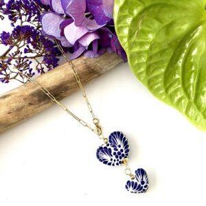 Collar talavera dos corazones