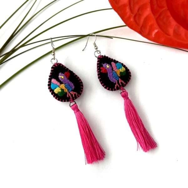 Aretes bordado de Tenango gota