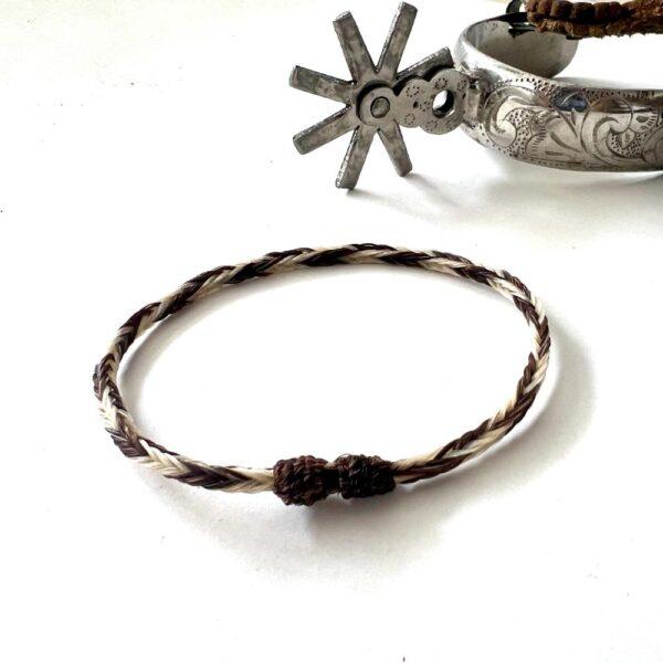 Pulsera crin sencilla bicolor - Imagen 2