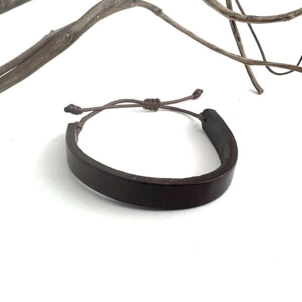 pulsera piel café lisa ajustable