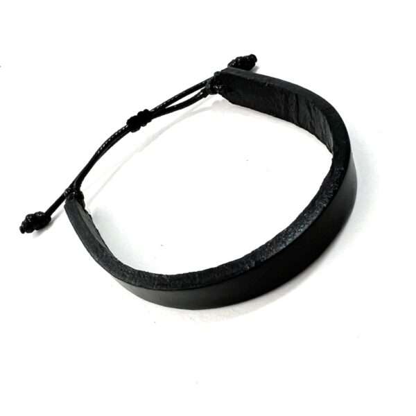 pulsera piel negra lisa ajustable