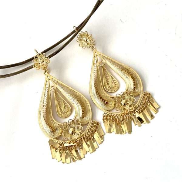 aretes filigrana gota grandes