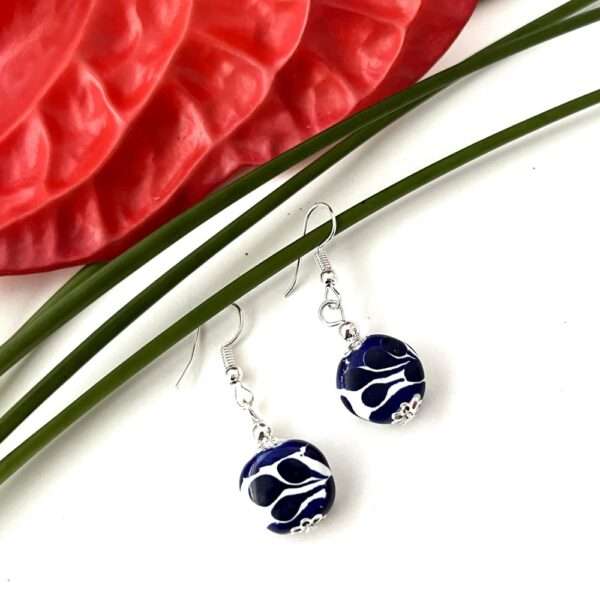 aretes sencillos talavera azul