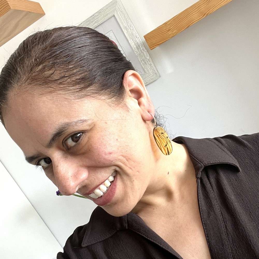 Aretes Ámbar Rectangular