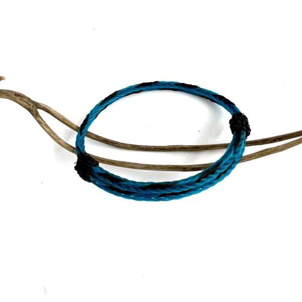 pulsera crin sencilla azul con negro