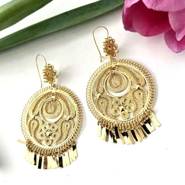 aretes filigrana con circulo grandes