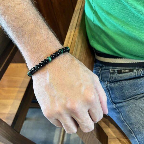 pulsera ágatas negras y verdes