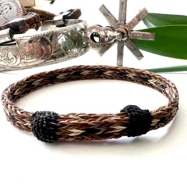 pulsera crin triple tonos tierra