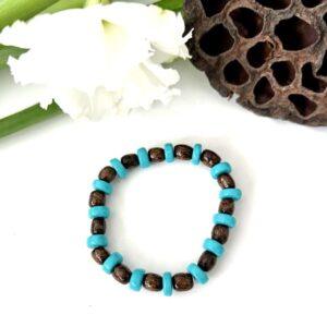 pulsera madera turquesa