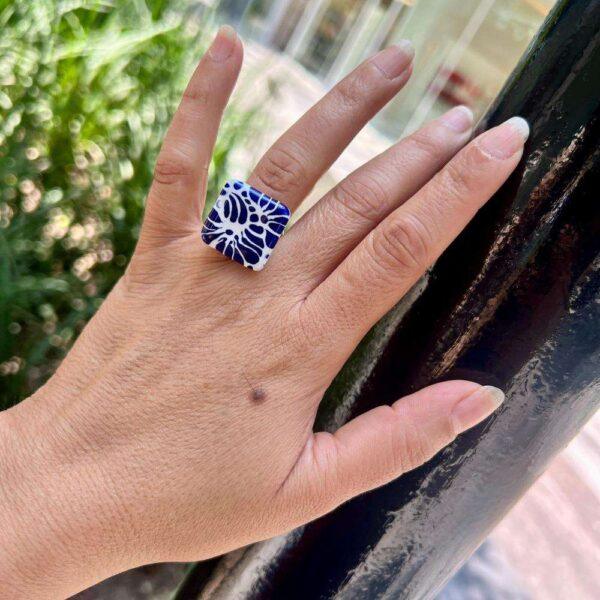 anillo talavera cuadrado