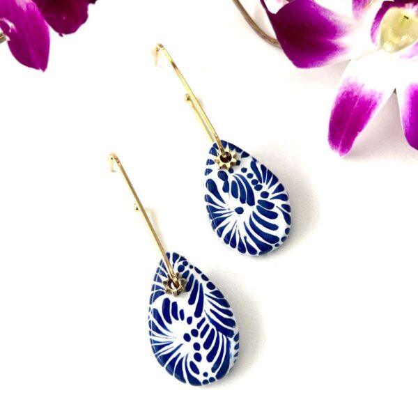 aretes talavera gota grande