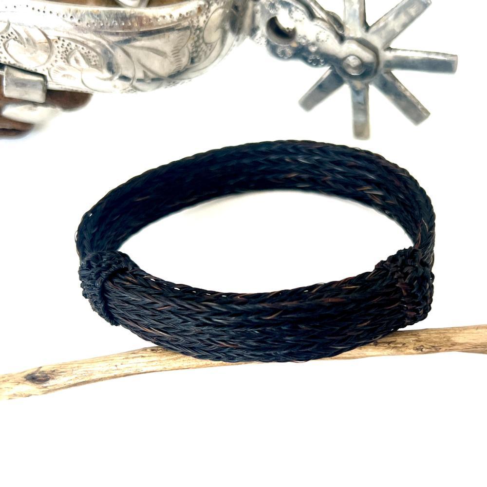 pulsera crin cinco hilos negra