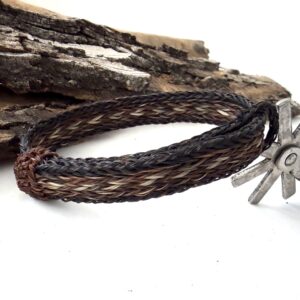 pulsera crin cinco hilos negra cafe
