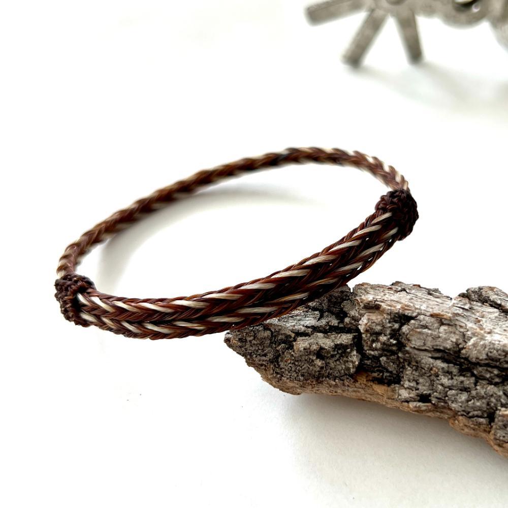 pulsera crin sencilla bicolor miel