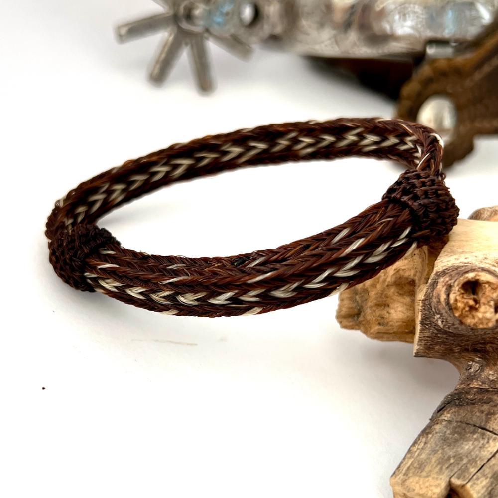 pulsera crin triple café flechas beige