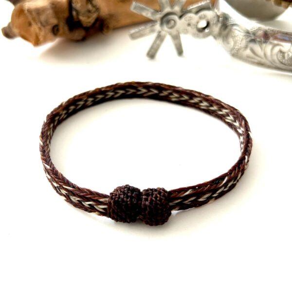 pulsera crin triple café flechas beige