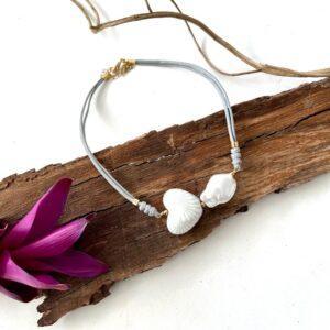 collar talavera gris corazon