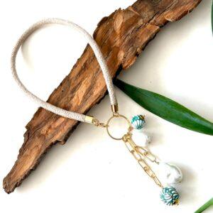 collar talavera verde y perlas