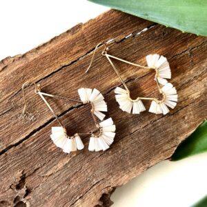 aretes chapa y cristales largos