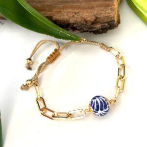 pulsera chapa esfera talavera azul