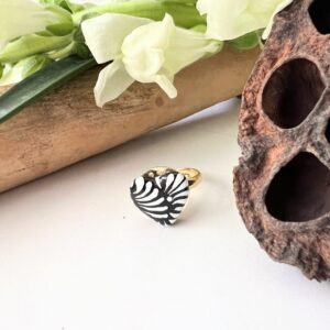 anillo talavera negra corazon mini