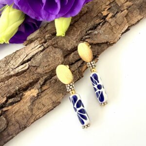 aretes pewter cilindro talavera