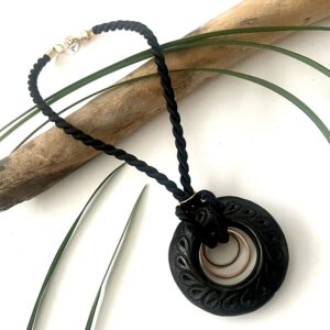 collar barro negro aro doble