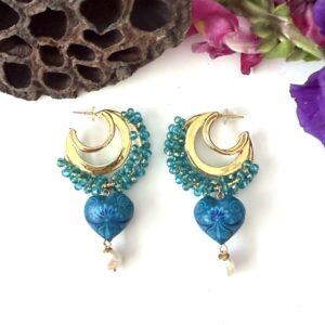 aretes copal corazon turquesa