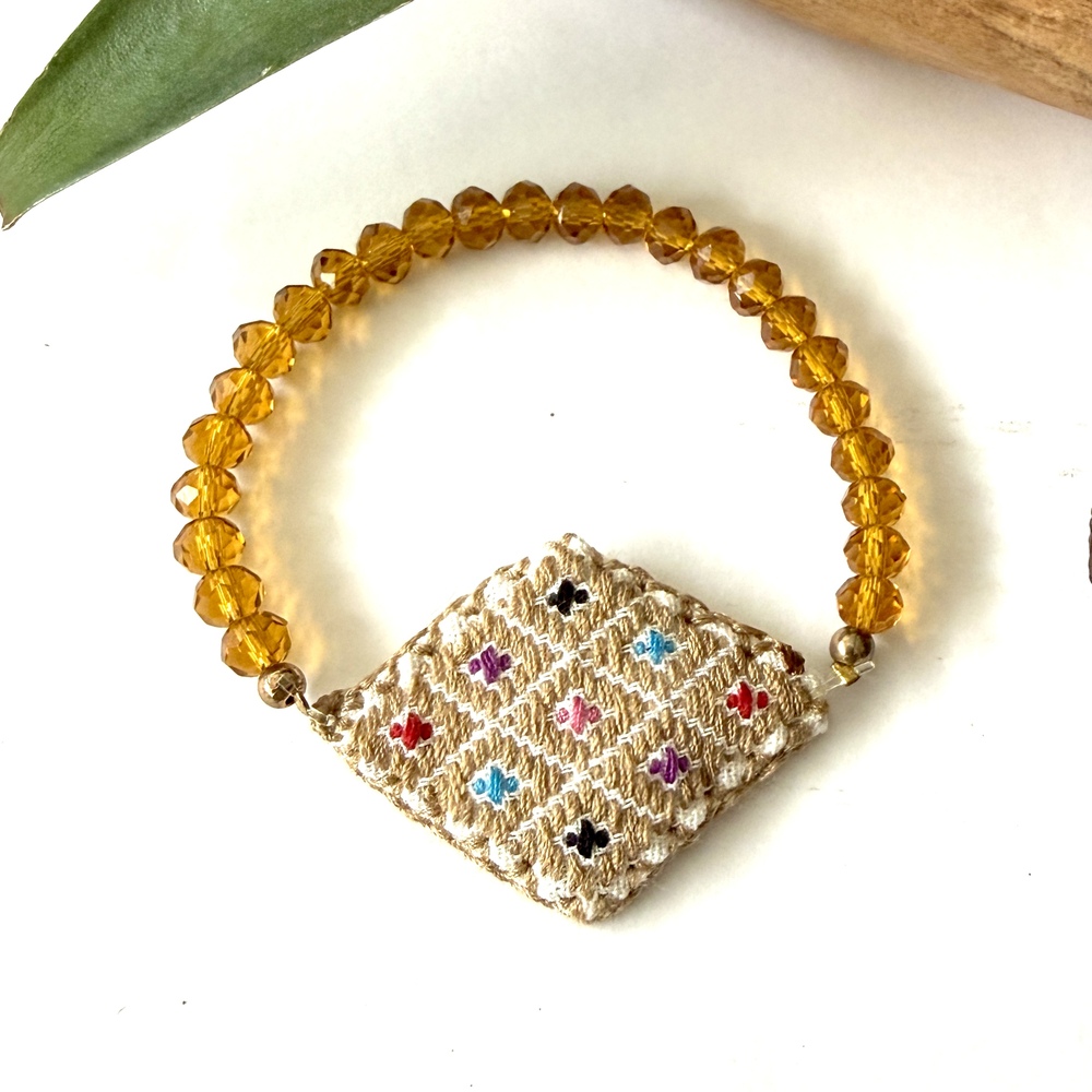 pulsera bordado Chiapas miel