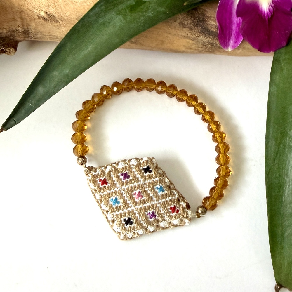 pulsera bordado Chiapas miel