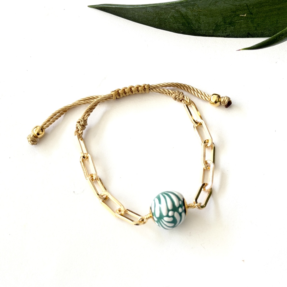 pulsera chapa esfera talavera verde