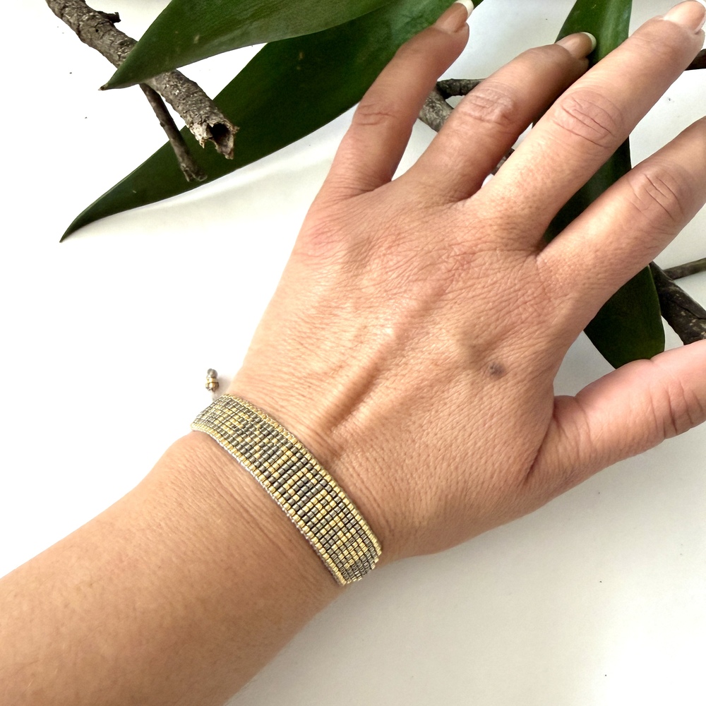 pulsera miyuki mexicana plateada