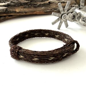 pulsera crin cinco hilos tonos cafe
