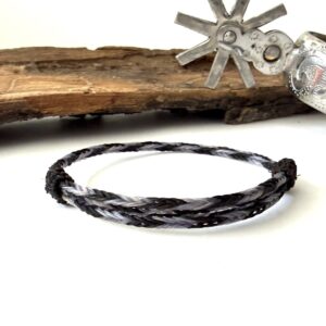 pulsera crin sencilla negro con gris