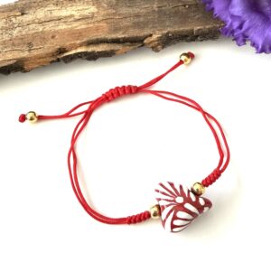 pulsera sencilla talavera roja corazon